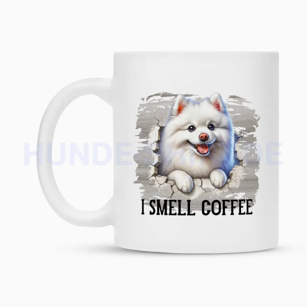 Tasse "American Eskimo - I smell Coffee" – hunde-shirt.de