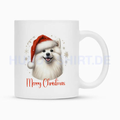 Tasse "American Eskimo - Merry Christmas" Weiß – hunde-shirt.de