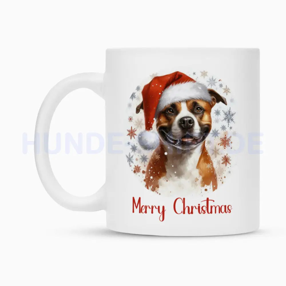 Tasse "American Staffordshire Terrier - Merry Christmas 2" – hunde-shirt.de