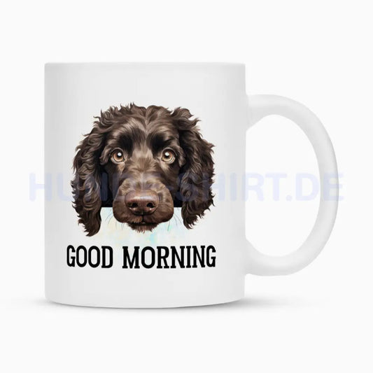 Tasse "American Water Spaniel - GOOD MORNING" Weiß – hunde-shirt.de