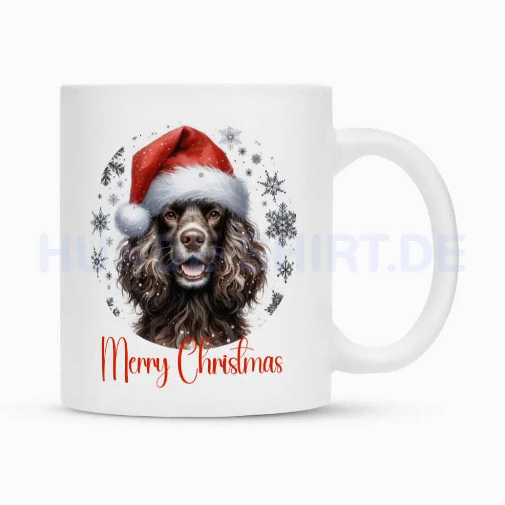 Tasse "American Water Spaniel - Merry Christmas" Weiß – hunde-shirt.de