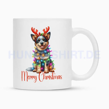 Tasse "Australian Cattle Dog - Funny Christmas" Weiß – hunde-shirt.de