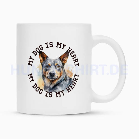 Tasse "Australian Cattle Dog HEART" Weiß – hunde-shirt.de