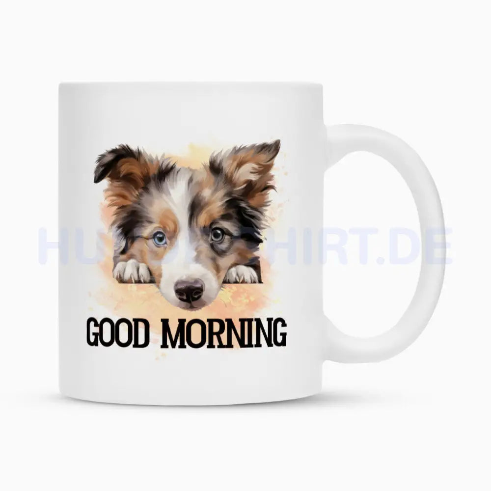 Tasse "Australian Shepherd - Good Morning 3" Weiß – hunde-shirt.de