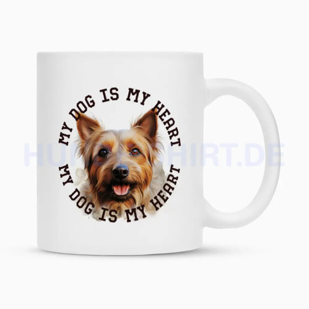 Tasse "Australian Terrier HEART" Weiß – hunde-shirt.de