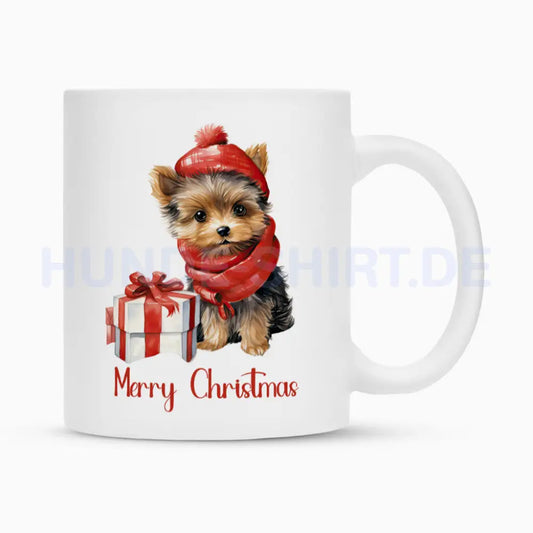 Tasse "Australian Terrier - Merry Christmas" Weiß – hunde-shirt.de