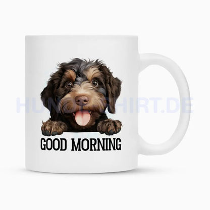 Tasse "Barbet - GOOD MORNING" Weiß – hunde-shirt.de