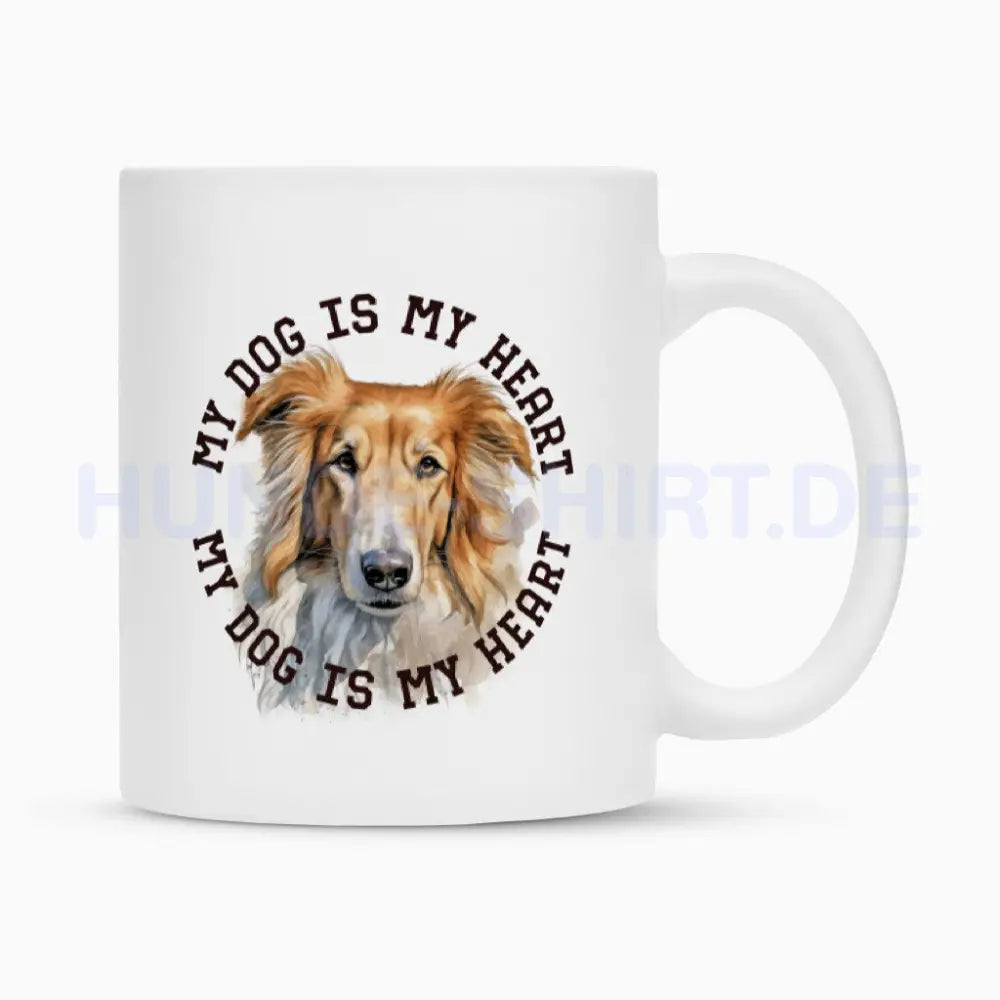 Tasse "Barsoi HEART" Weiß – hunde-shirt.de