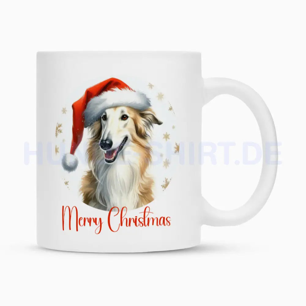 Tasse "Barsoi - Merry Christmas" Weiß – hunde-shirt.de