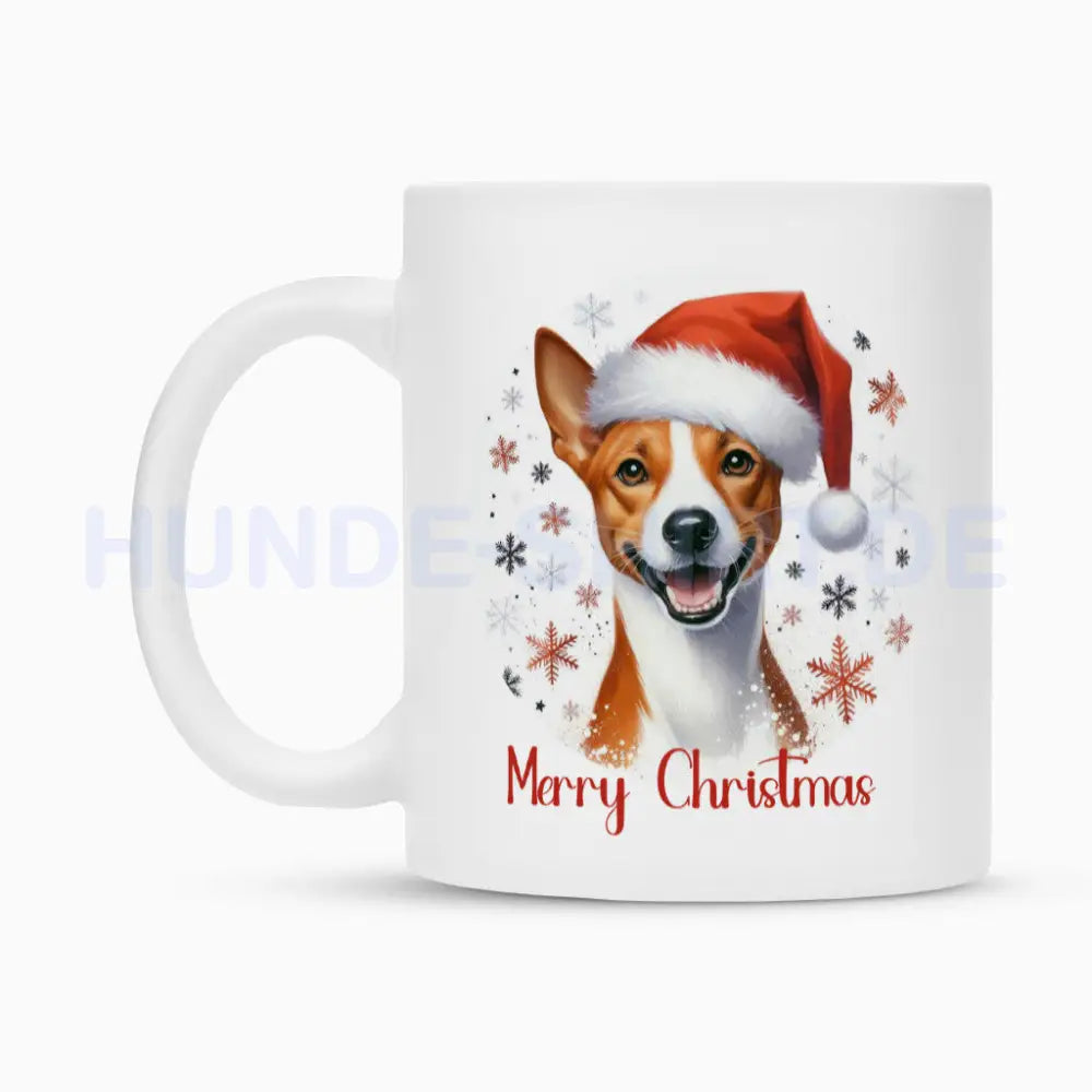 Tasse "Basenji - Merry Christmas" – hunde-shirt.de