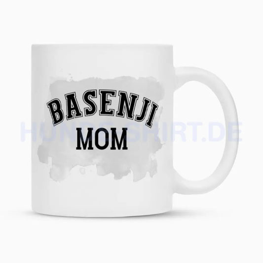 Tasse "Basenji - MOM" Weiß – hunde-shirt.de