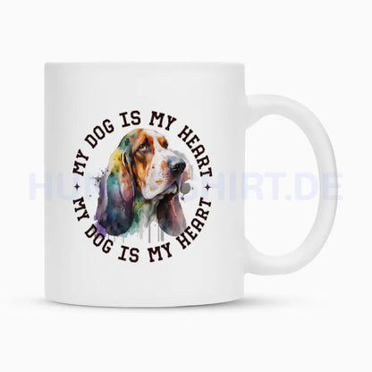 Tasse "Basset" Weiß – hunde-shirt.de