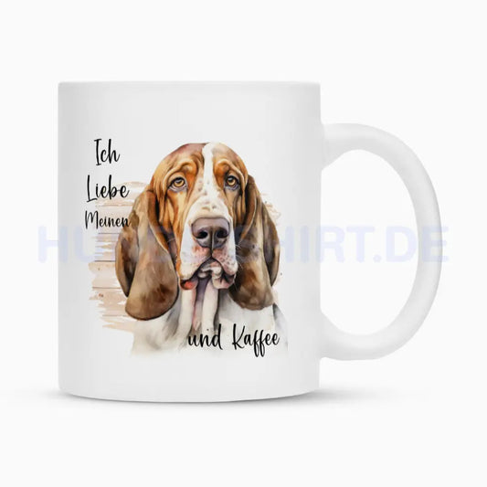 Tasse "Basset - Ich liebe..." Weiß – hunde-shirt.de