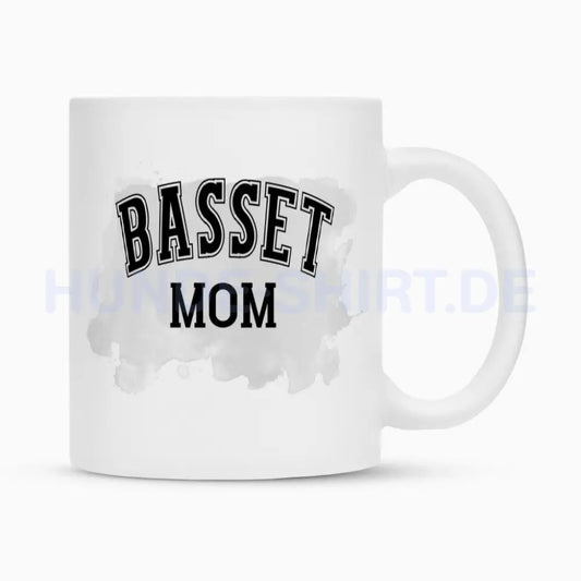 Tasse "Basset - MOM" Weiß – hunde-shirt.de