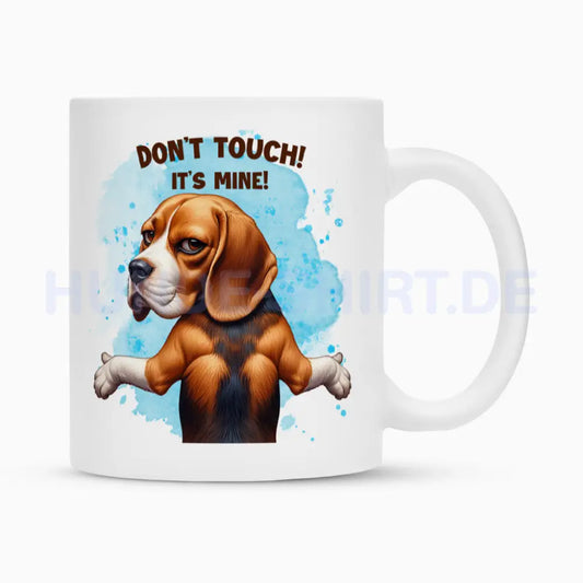 Tasse "Beagle - Don´t touch..." Weiß – hunde-shirt.de