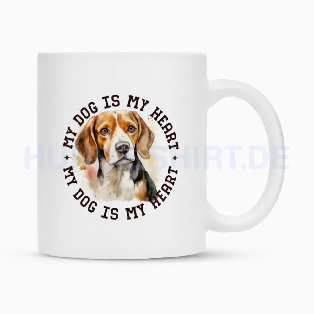 Tasse "Beagle HEART" Weiß – hunde-shirt.de