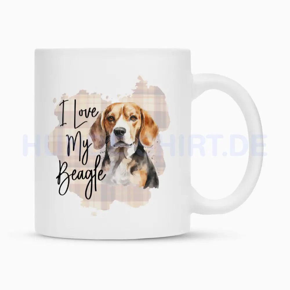 Tasse "Beagle - I love..." Weiß – hunde-shirt.de