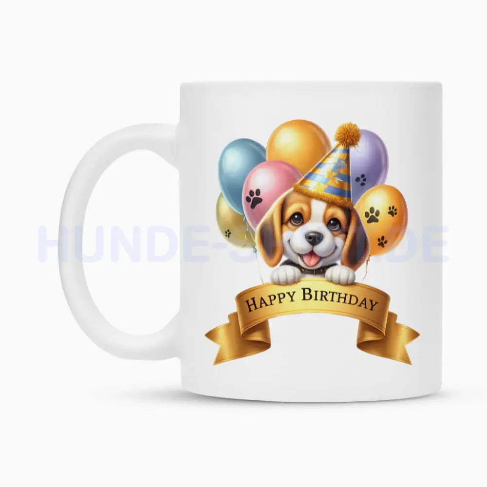 Tasse "Beagle Puppy - Happy Birthday" – hunde-shirt.de