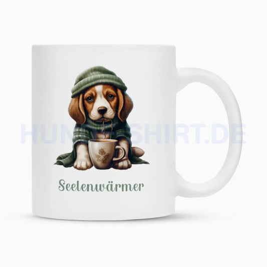 Tasse "Beagle - Seelenwärmer" Weiß – hunde-shirt.de