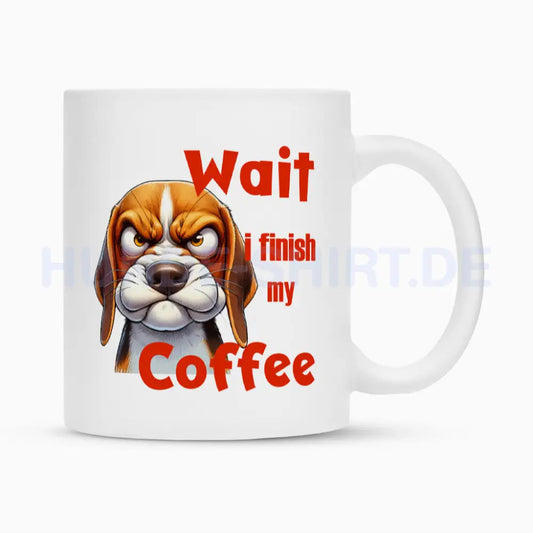 Tasse "Beagle - Wait..." Weiß – hunde-shirt.de