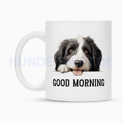 Tasse "Bearded Collie - GOOD MORNING" – hunde-shirt.de