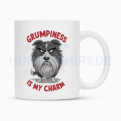 Tasse "Bearded Collie - Grumpiness..." Weiß – hunde-shirt.de