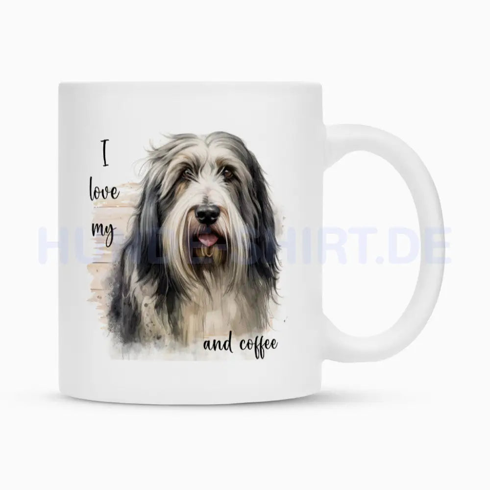 Tasse "Bearded Collie - I love my..." Weiß – hunde-shirt.de