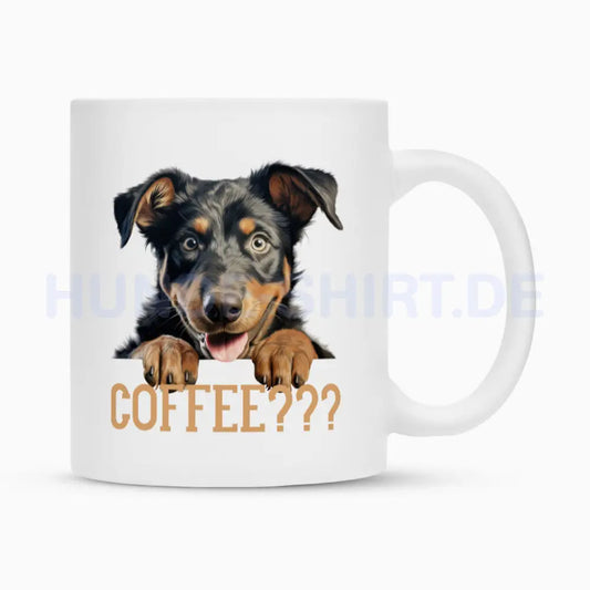 Tasse "Beauceron - COFFEE???" Weiß – hunde-shirt.de