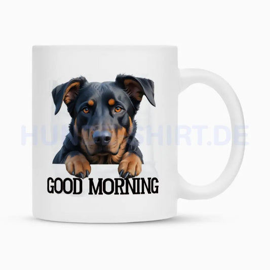 Tasse "Beauceron - GOOD MORNING" Weiß – hunde-shirt.de