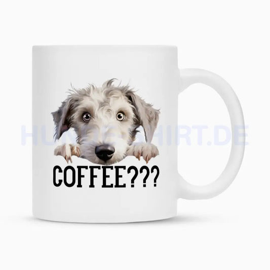 Tasse "Bedlington Terrier - COFFEE???" Weiß – hunde-shirt.de