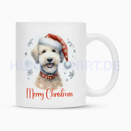 Tasse "Bedlington Terrier - Merry Christmas" Weiß – hunde-shirt.de