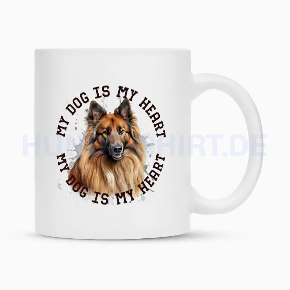 Tasse "Belgischer Schäferhund Tervueren HEART" Weiß – hunde-shirt.de