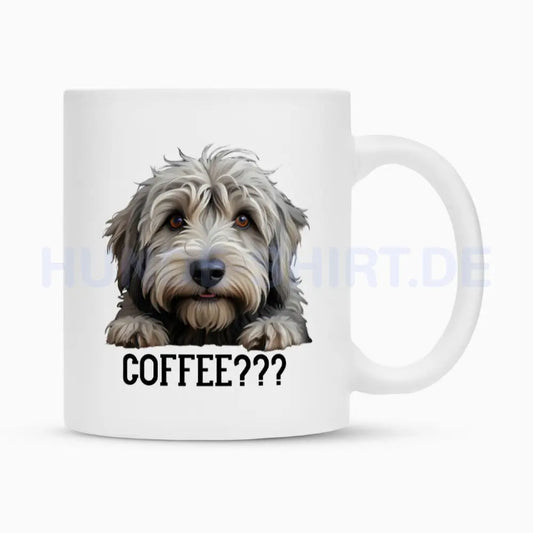 Tasse "Bergamasco - COFFEE???" Weiß – hunde-shirt.de