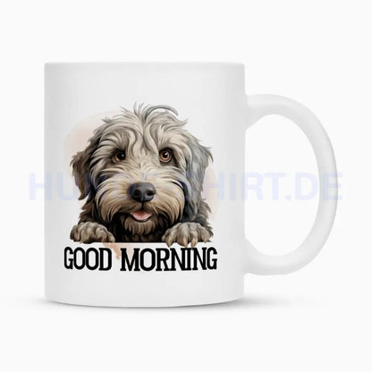 Tasse "Bergamasco - GOOD MORNING" Weiß – hunde-shirt.de