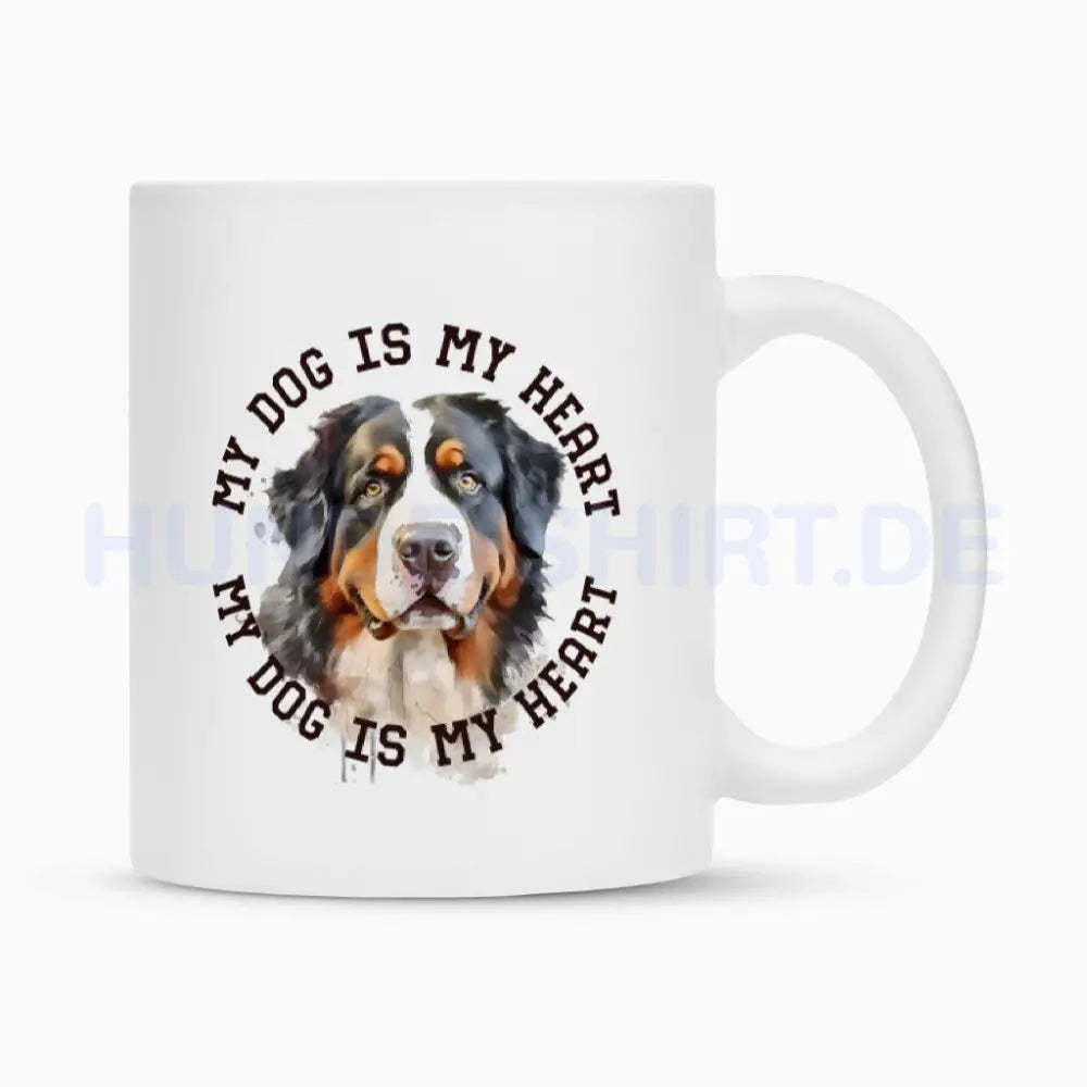 Tasse "Berner Sennenhund HEART" Weiß – hunde-shirt.de