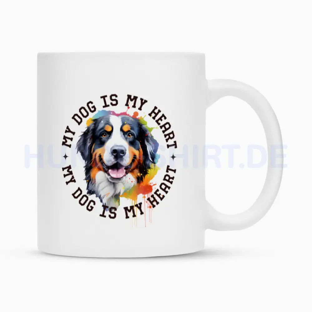 Tasse "Berner Sennenhund HEART" Weiß – hunde-shirt.de