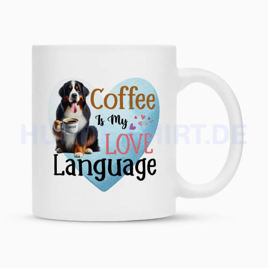 Tasse "Berner Sennenhund - Love Language" Weiß – hunde-shirt.de