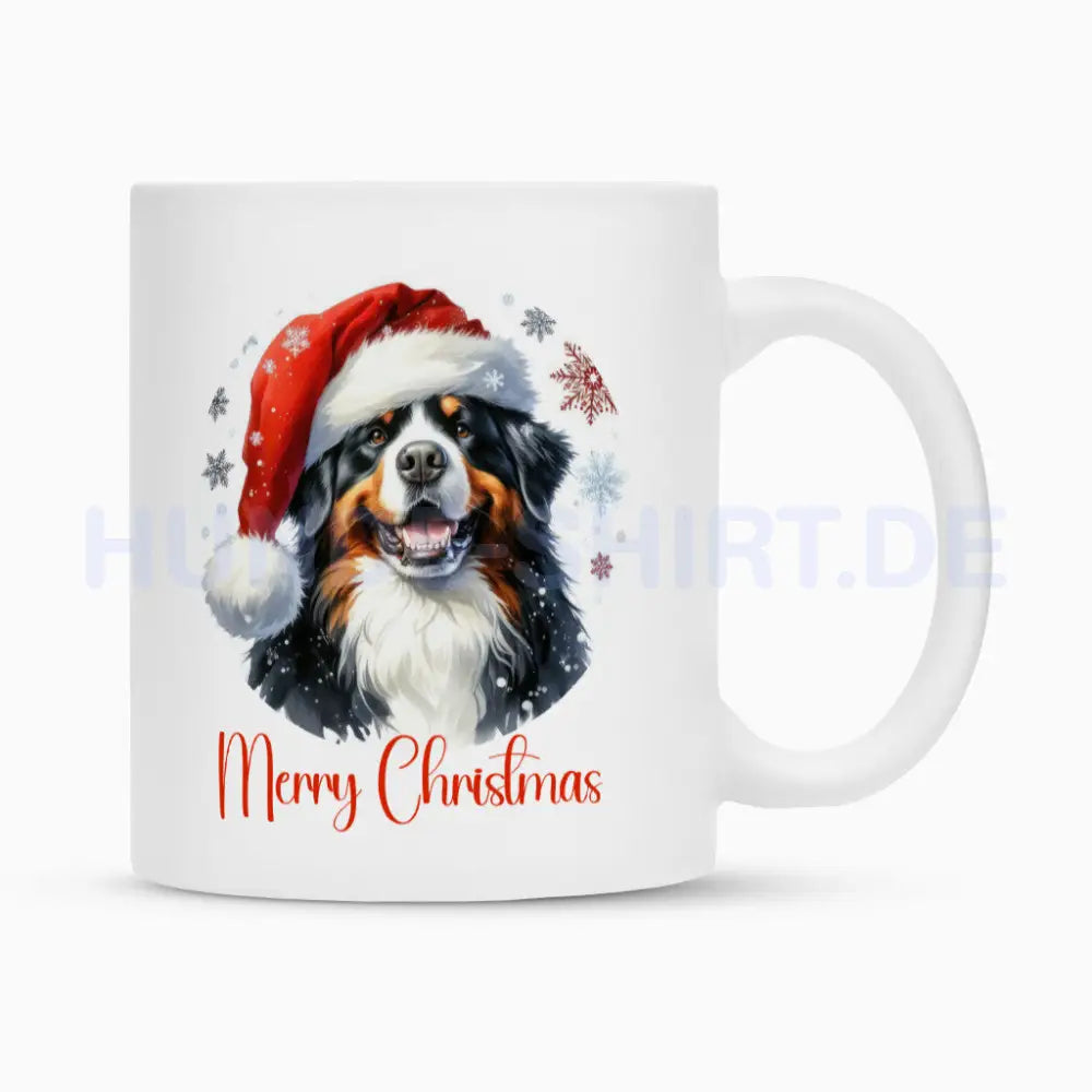 Tasse "Berner Sennenhund - Merry Christmas" Weiß – hunde-shirt.de