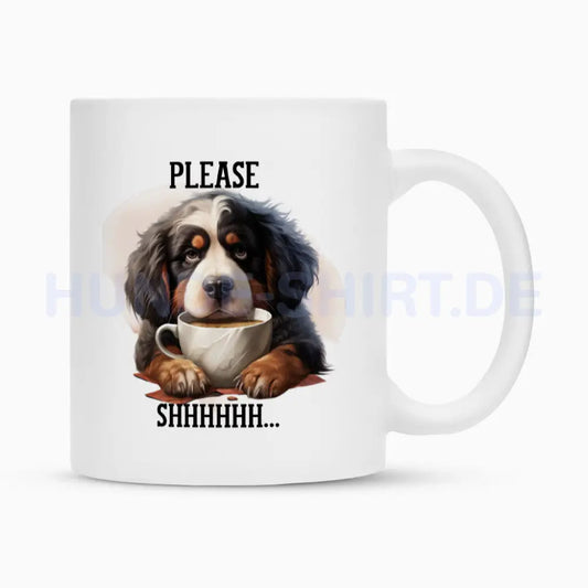 Tasse "Berner Sennenhund - PLEASE..." Weiß – hunde-shirt.de