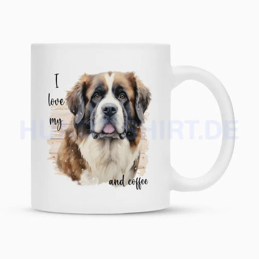 Tasse "Bernhardiner - I love my..." Weiß – hunde-shirt.de