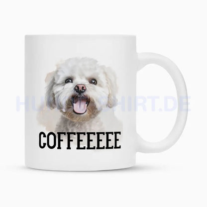 Tasse "Bichon Frisé - COFFEEEEE" Weiß – hunde-shirt.de