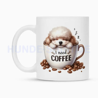 Tasse "Bichon Frisé - I need COFFEE" – hunde-shirt.de