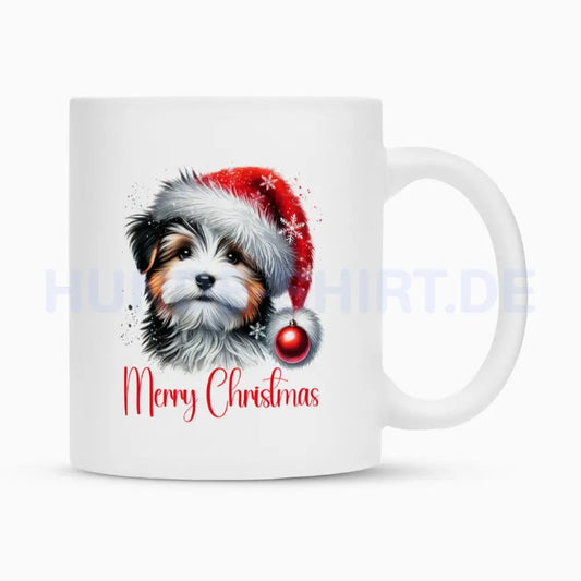 Tasse "Biewer Terrier - Merry Christmas" Weiß – hunde-shirt.de