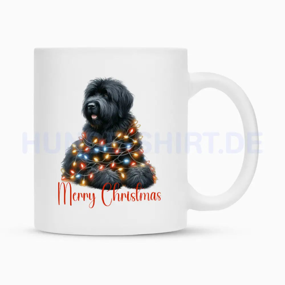 Tasse "Black Russian Terrier - Funny Christmas" Weiß – hunde-shirt.de