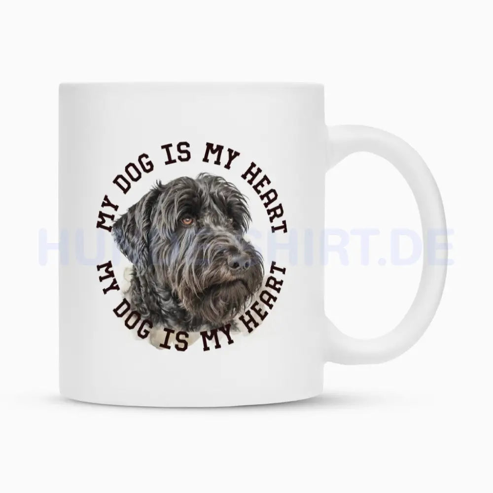 Tasse "Black Russian Terrier HEART 2" Weiß – hunde-shirt.de