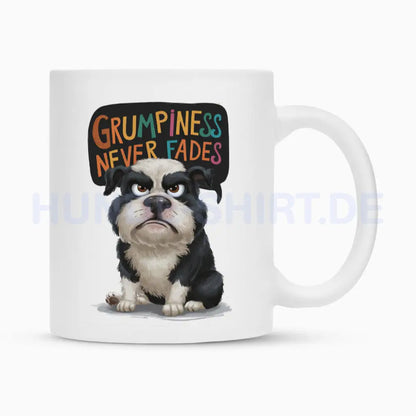 Tasse "Bobtail - Grumpiness" Weiß – hunde-shirt.de