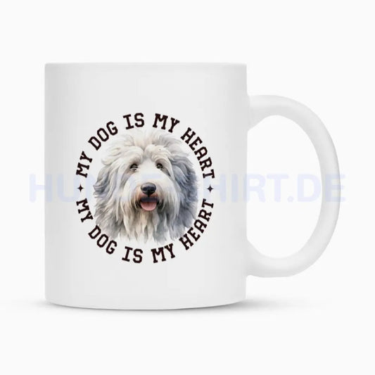 Tasse "Bobtail HEART" Weiß – hunde-shirt.de