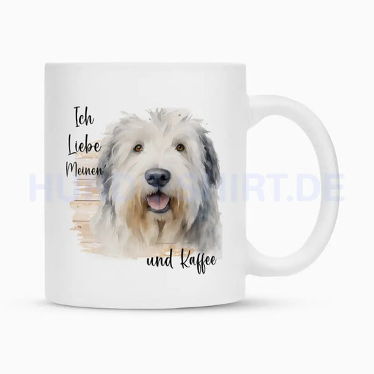 Tasse "Bobtail - Ich liebe..." Weiß – hunde-shirt.de