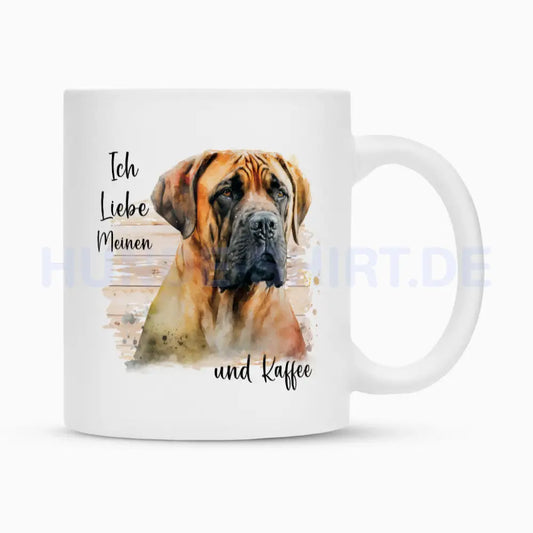 Tasse "Boerboel - Ich liebe meinen..." Weiß – hunde-shirt.de