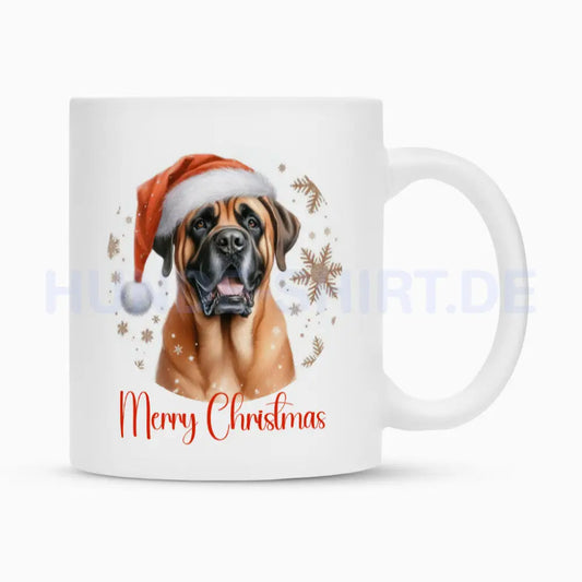 Tasse "Boerboel - Merry Christmas" Weiß – hunde-shirt.de